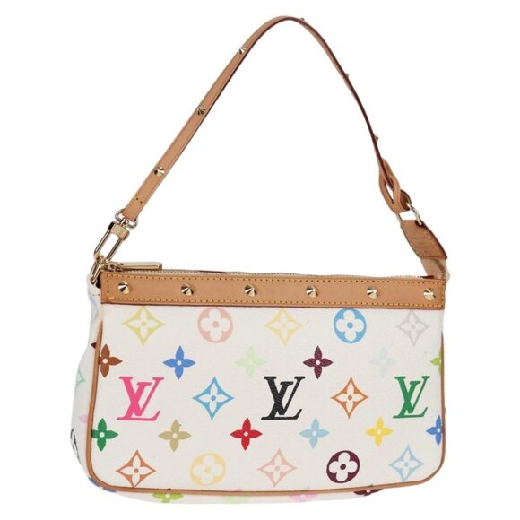 LOUIS VUITTON Multicolor Pochette Accessoires Pouch White M92649 Auth 125487AV - Picture 1 of 16